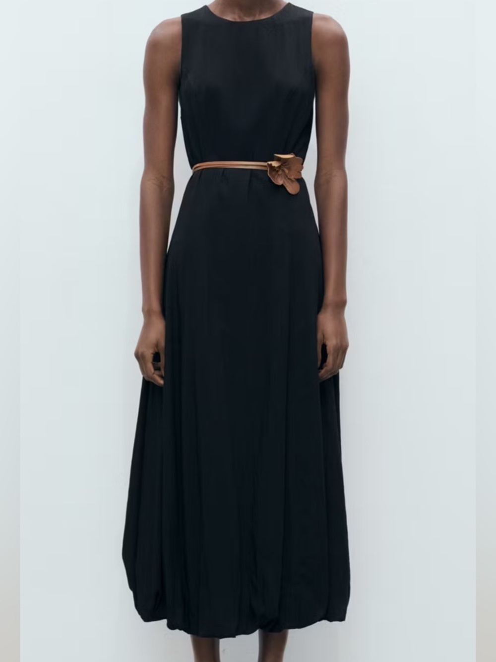 Mango Bubble Hem Crew Neck MIDI Dress